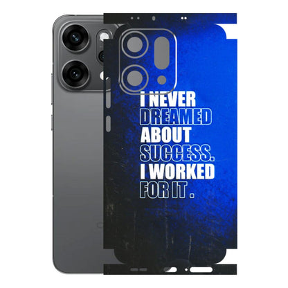 OPPO Phone Skins 2025 (All Models) - I Never Dreamed About Success Latest - 3D Embossed Finish (L-283) Oppo Reno 14 Pro 5G
