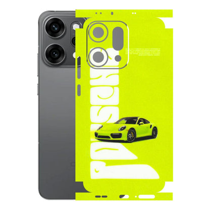 OPPO Phone Skins 2025 (All Models) - Lime Green Porche - 3D Embossed Finish (L-30) Oppo Reno 14 Pro 5G