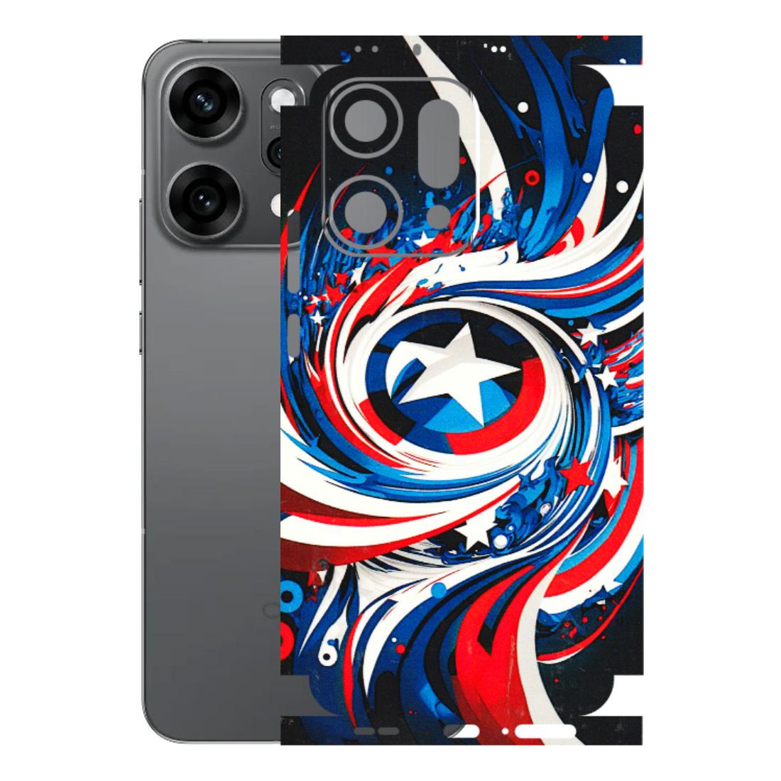 OPPO Phone Skins 2025 (All Models) - Captain America Logo - 3D Embossed Finish (L-307) Oppo Reno 14 Pro 5G