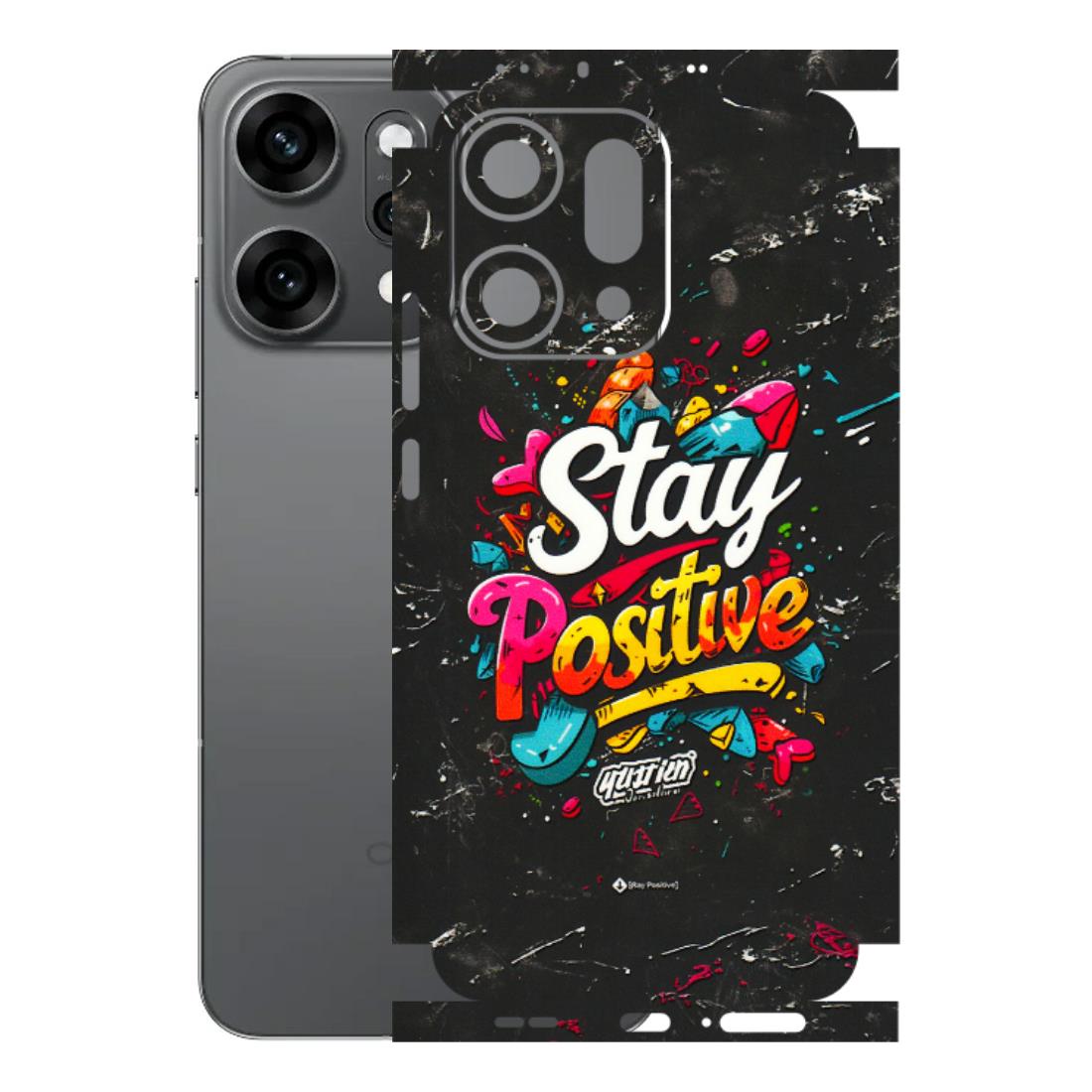OPPO Phone Skins 2025 (All Models) - Stay Positive Black - 3D Embossed Finish (L-31) Oppo Reno 14 Pro 5G