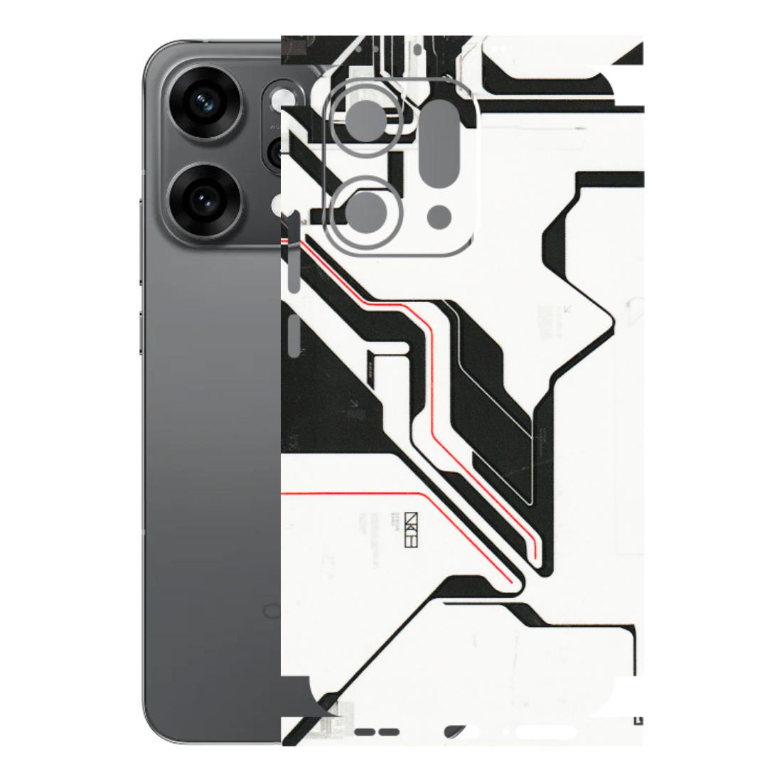 OPPO Phone Skins 2025 (All Models) - White Techy Logo - 3D Embossed Finish (L-312) Oppo Reno 14 Pro 5G