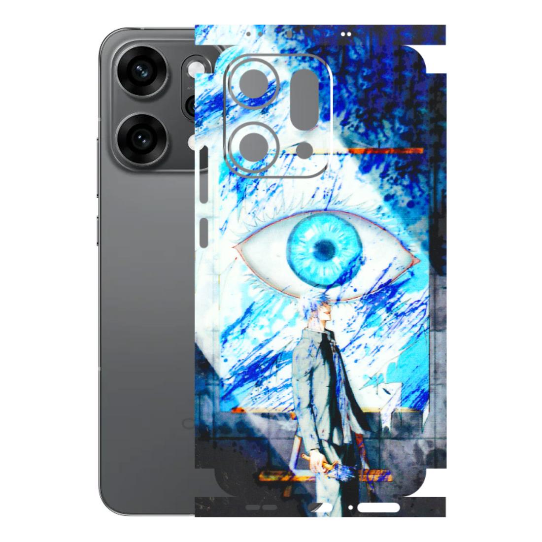 OPPO Phone Skins 2025 (All Models) - Anime Sea Blue Eye - 3D Embossed Finish (L-318) Oppo Reno 14 Pro 5G