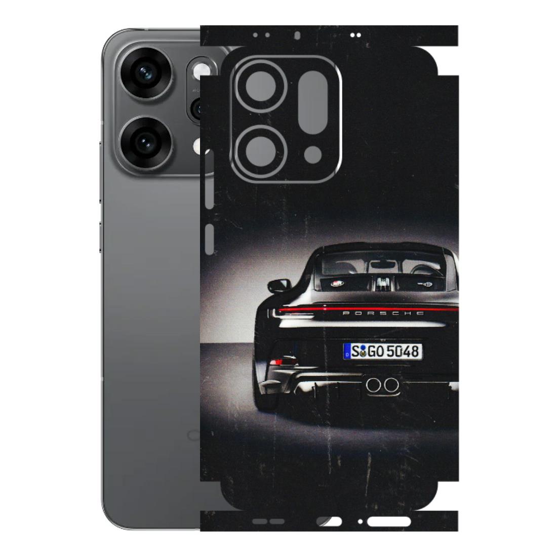 OPPO Phone Skins 2025 (All Models) - New Black Porsche GT3 - 3D Embossed Finish (L-327) Oppo Reno 14 Pro 5G