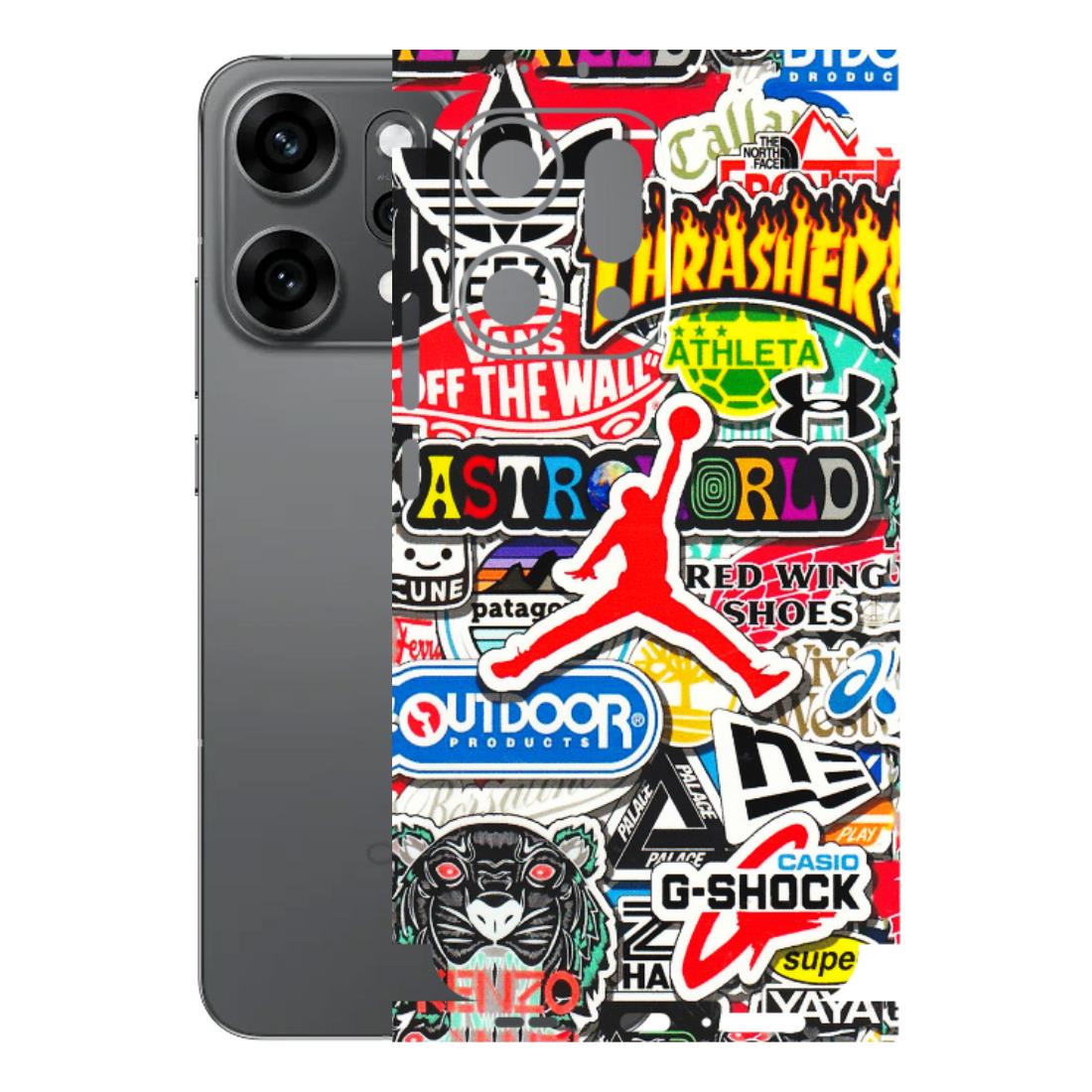 OPPO Phone Skins 2025 (All Models) - Multi Brands Sticker Graffiti - 3D Embossed Finish (L-37) Oppo Reno 14 Pro 5G