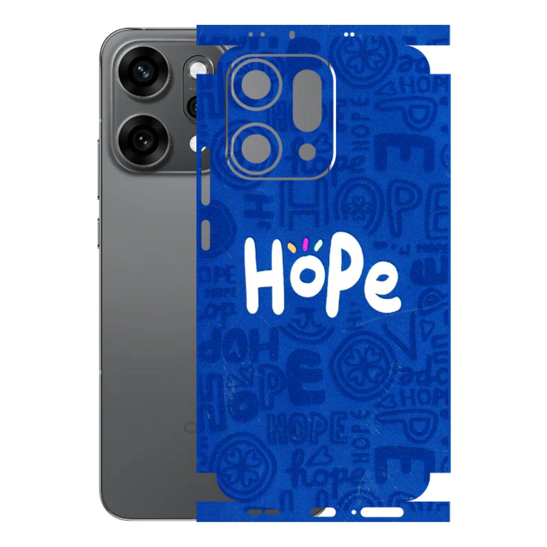 OPPO Phone Skins 2025 (All Models) - Hope Doodles Blue - 3D Embossed Finish (L-43) Oppo Reno 14 Pro 5G