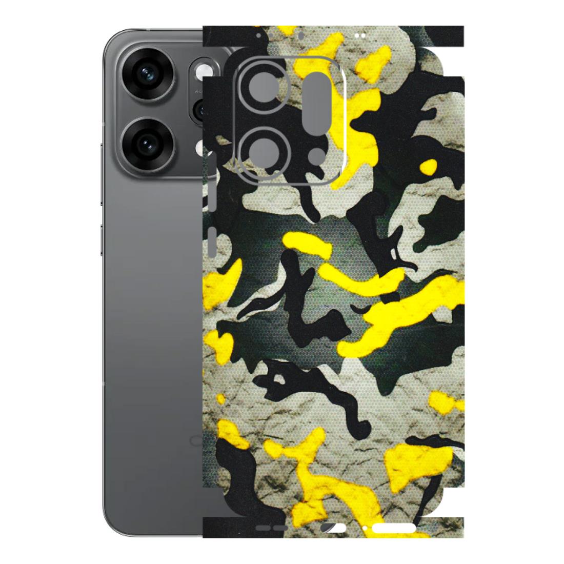 OPPO Phone Skins 2025 (All Models) - Yellow Camouflage - 3D Embossed Finish (L-61) Oppo Reno 14 Pro 5G
