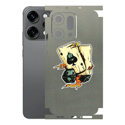 OPPO Phone Skins 2025 (All Models) - Grey Cards Of Ace - 3D Embossed Finish (L-77) Oppo Reno 14 Pro 5G