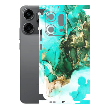 OPPO Phone Skins 2025 (All Models) - The Blue Gold Marble - Matte Finish (M-124) Oppo Reno 14 Pro 5G
