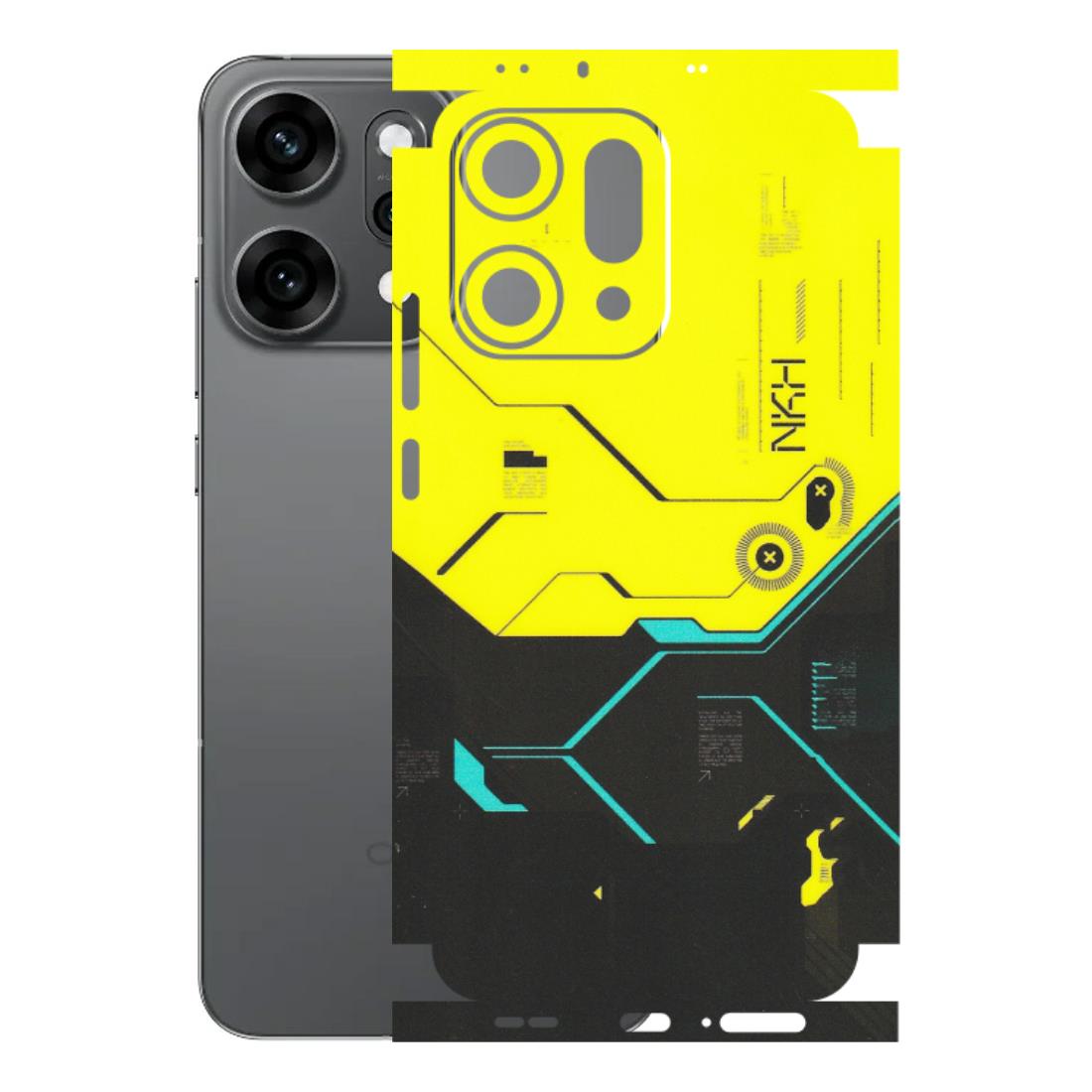 OPPO Phone Skins 2025 (All Models) - Black Yellow Technica - Matte Finish (M-53) Oppo Reno 14 Pro 5G