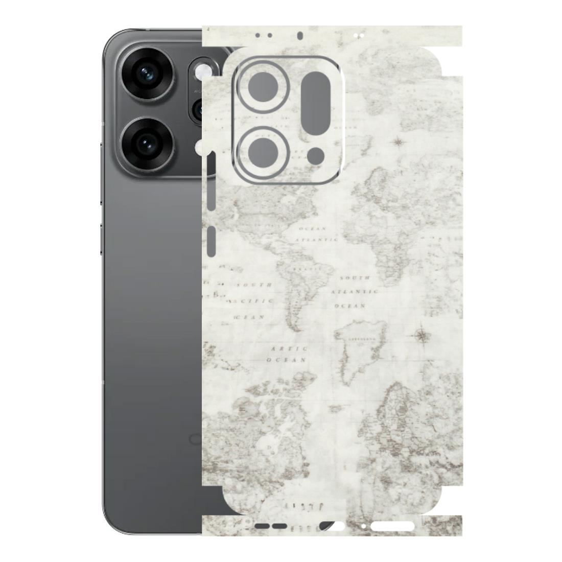 OPPO Phone Skins 2025 (All Models) - World Travel Map - Transparent Finish (T-04) Oppo Reno 14 Pro 5G