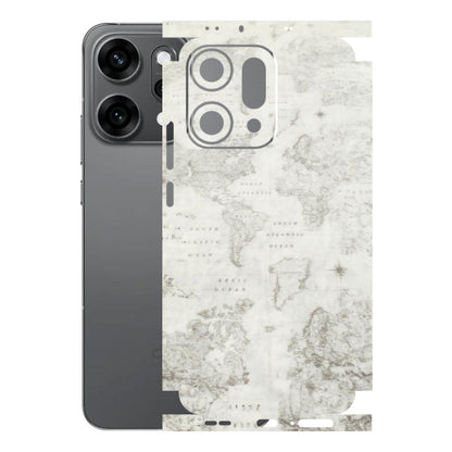 OPPO Phone Skins 2025 (All Models) - World Travel Map - Transparent Finish (T-04) Oppo Reno 14 Pro 5G