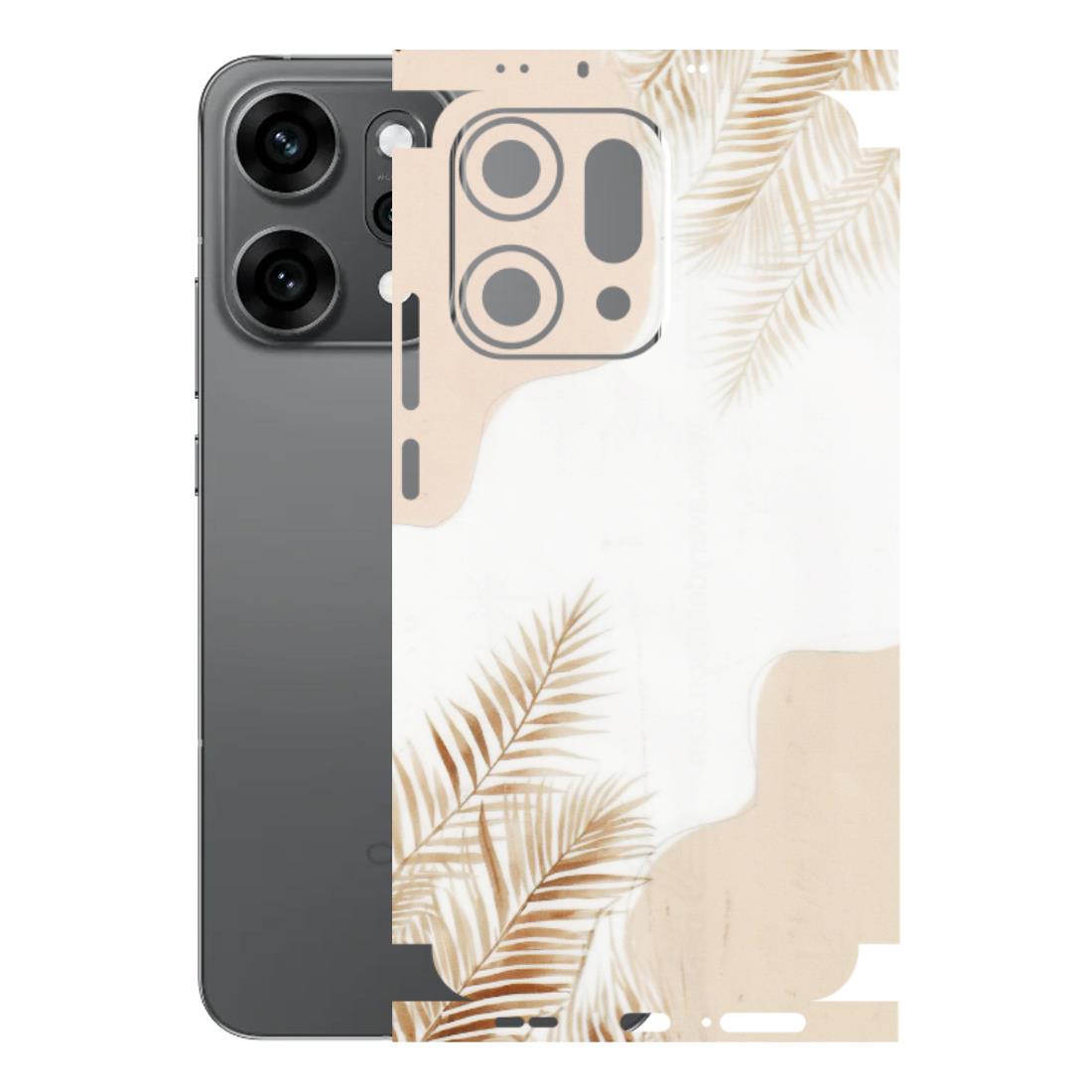 OPPO Phone Skins 2025 (All Models) - Gold Petals Abstract - Transparent Finish (T-08) Oppo Reno 14 Pro 5G