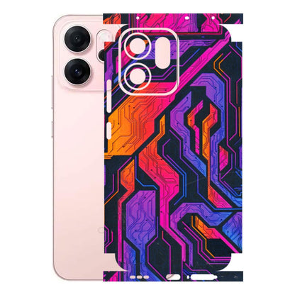OPPO Phone Skins 2025 (All Models) - Tech Circuits Futuristic - 3D Embossed Finish (L-07) Oppp Reno 14F 5G