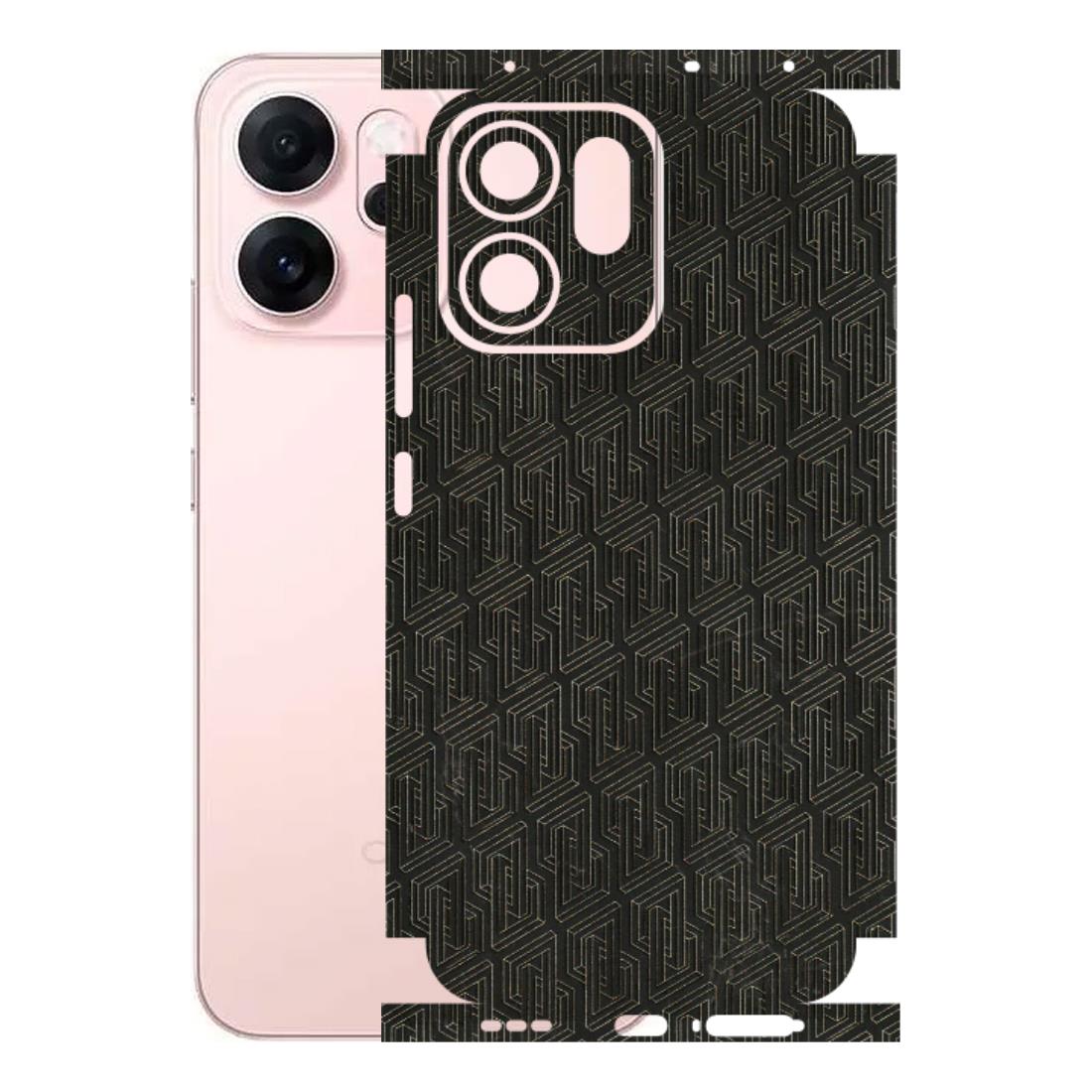 OPPO Phone Skins 2025 (All Models) - Black Abstract Pattern - 3D Embossed Finish (L-117) Oppp Reno 14F 5G