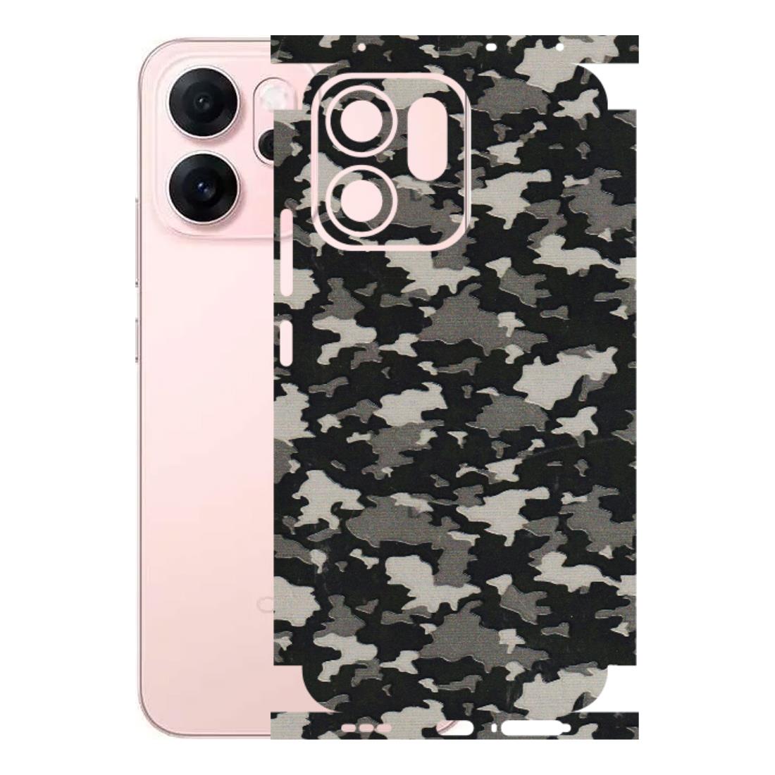 OPPO Phone Skins 2025 (All Models) - Black/Grey Camoflaunge - 3D Embossed Finish (L-142) Oppp Reno 14F 5G