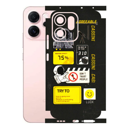 OPPO Phone Skins 2025 (All Models) - Black Cassini - 3D Embossed Finish (L-161) Oppp Reno 14F 5G