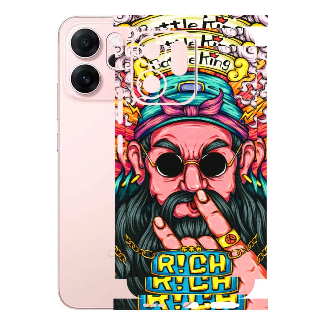 OPPO Phone Skins 2025 (All Models) - Battle King Dude Face - 3D Embossed Finish (L-178) Oppp Reno 14F 5G
