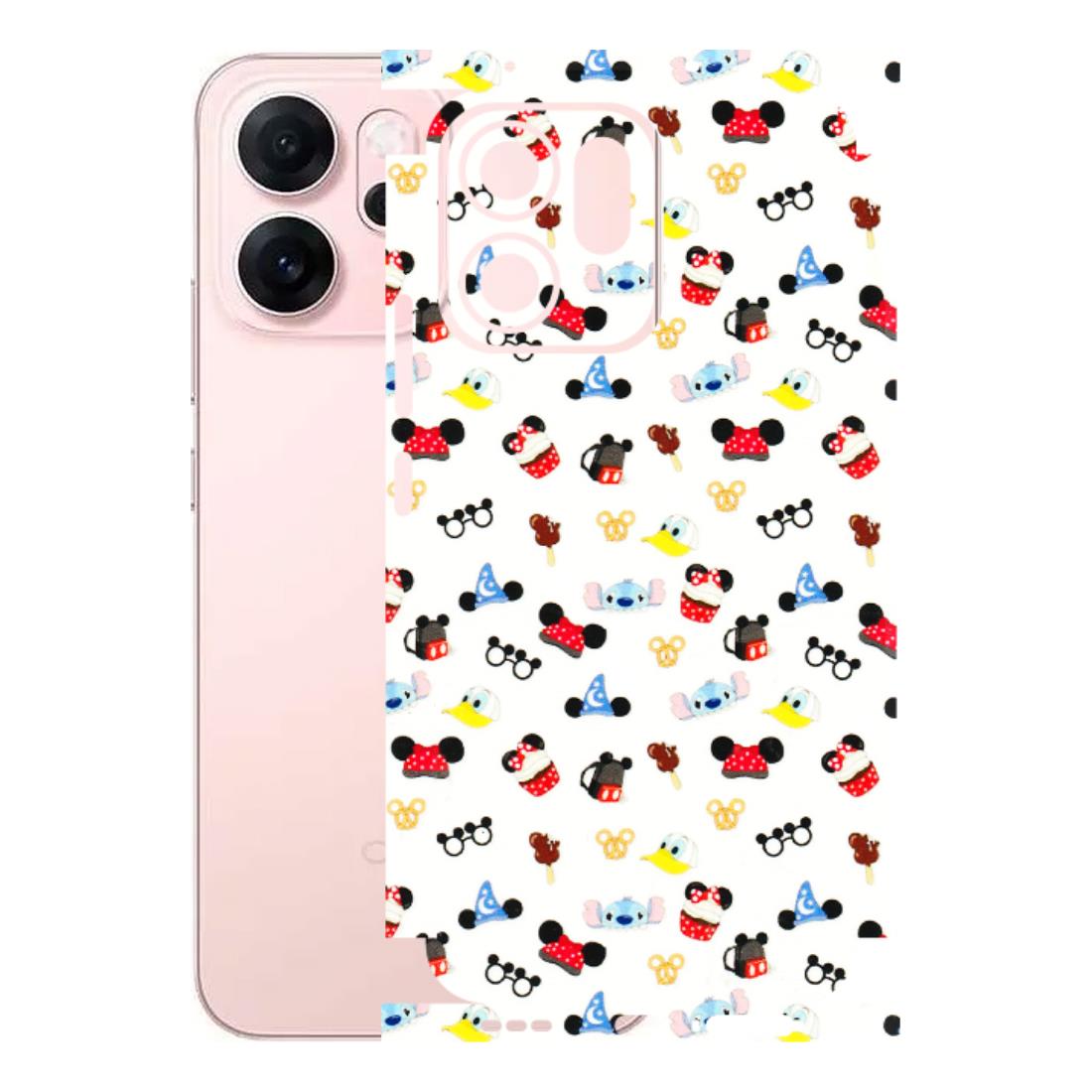 OPPO Phone Skins 2025 (All Models) - Minnie Mouse & Donald Doodles s - 3D Embossed Finish (L-194) Oppp Reno 14F 5G