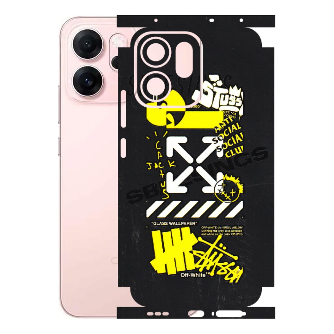 OPPO Phone Skins 2025 (All Models) - Anti Social Graffiti - 3D Embossed Finish (L-198) Oppp Reno 14F 5G