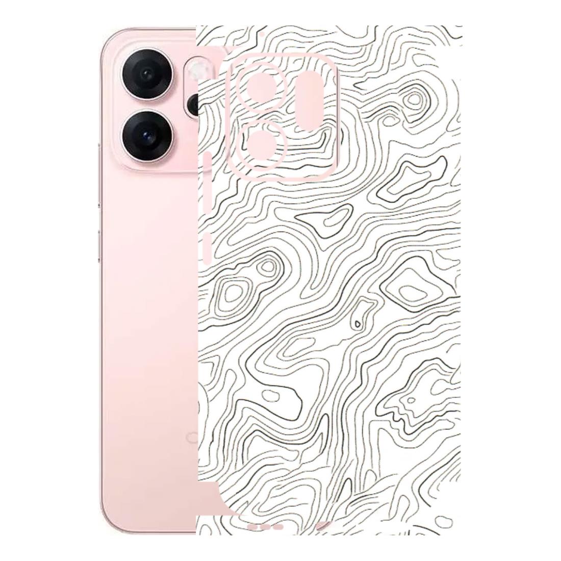 OPPO Phone Skins 2025 (All Models) - White Black Swirls Latest - 3D Embossed Finish (L-219) Oppp Reno 14F 5G