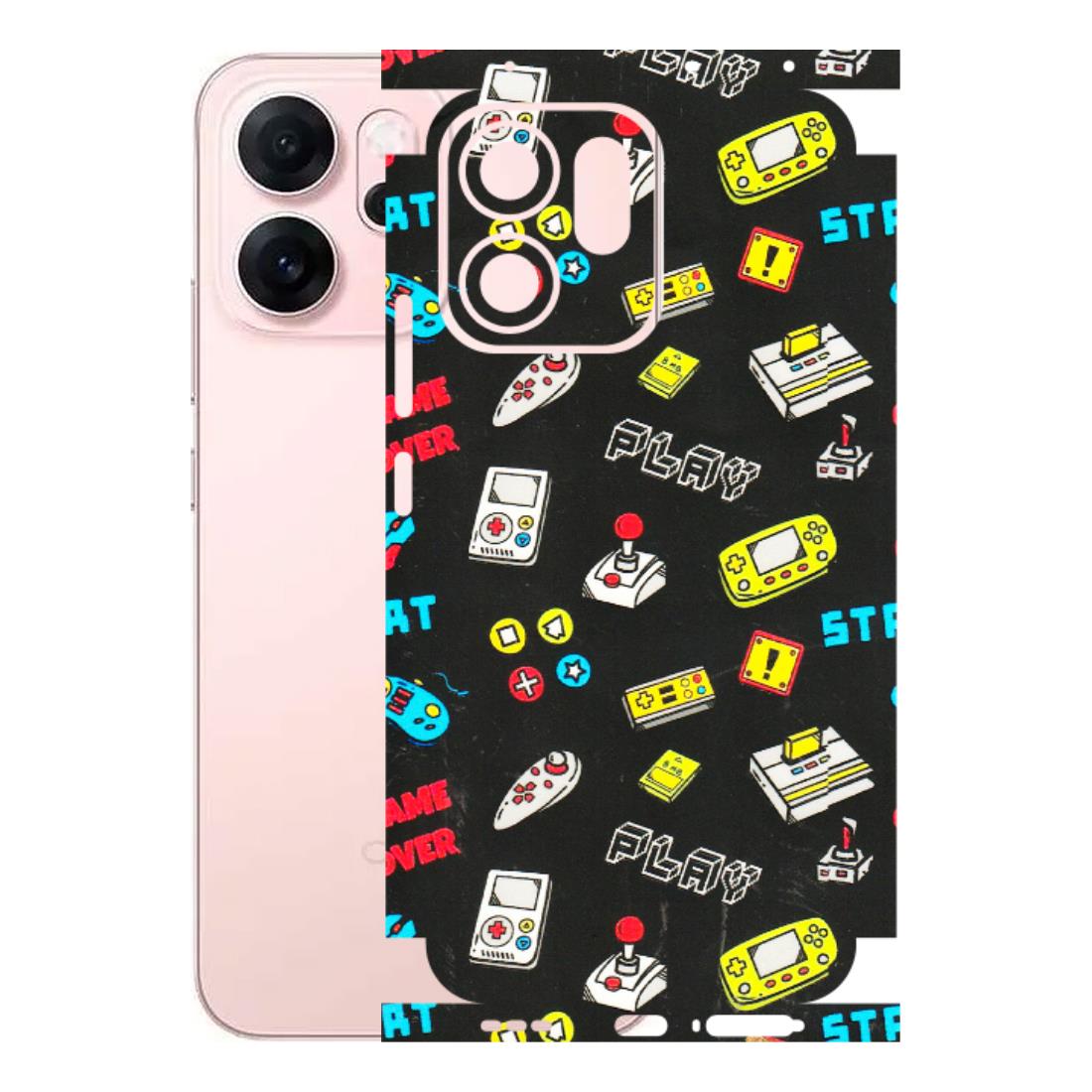 OPPO Phone Skins 2025 (All Models) - Gaming Doodles - 3D Embossed Finish (L-224) Oppp Reno 14F 5G