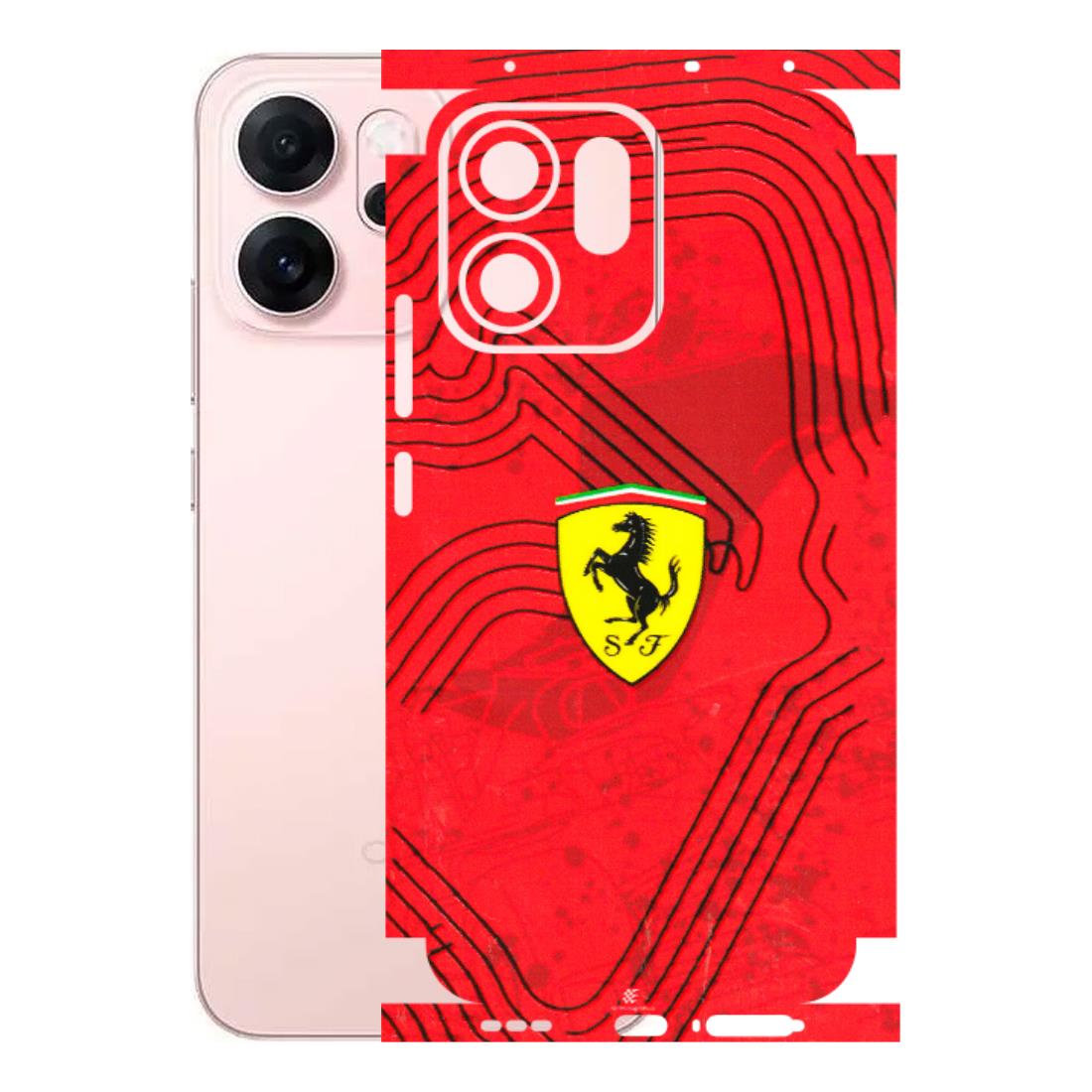 OPPO Phone Skins 2025 (All Models) - Red Ferrari Logo Stylish - 3D Embossed Finish (L-238) Oppp Reno 14F 5G