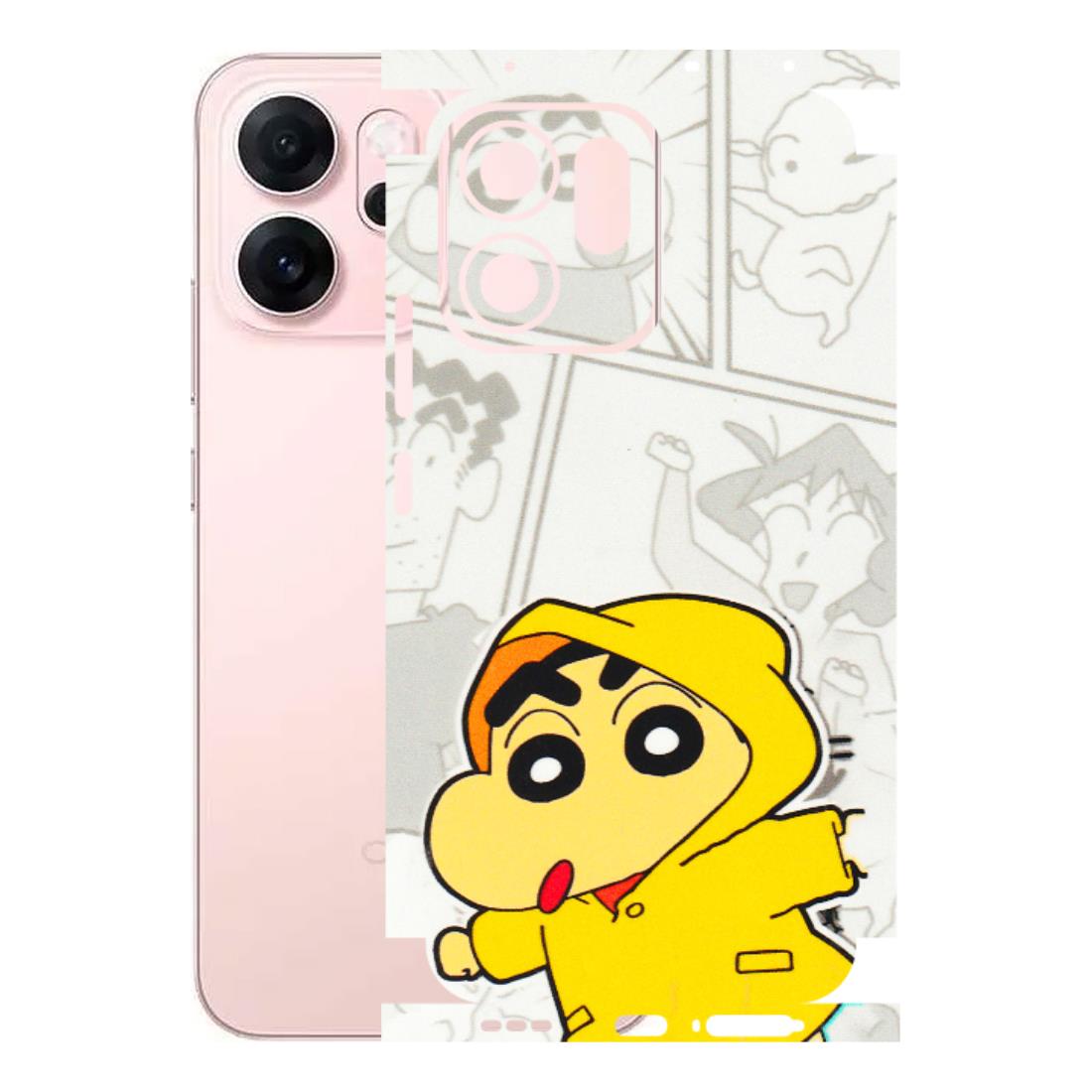 OPPO Phone Skins 2025 (All Models) - Yellow Shinchan Comic - 3D Embossed Finish (L-246) Oppp Reno 14F 5G