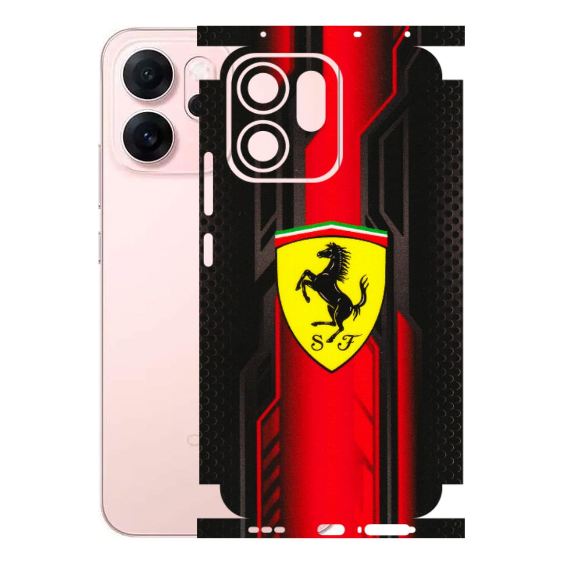 OPPO Phone Skins 2025 (All Models) - Black Ferrari Logo - 3D Embossed Finish (L-253) Oppp Reno 14F 5G