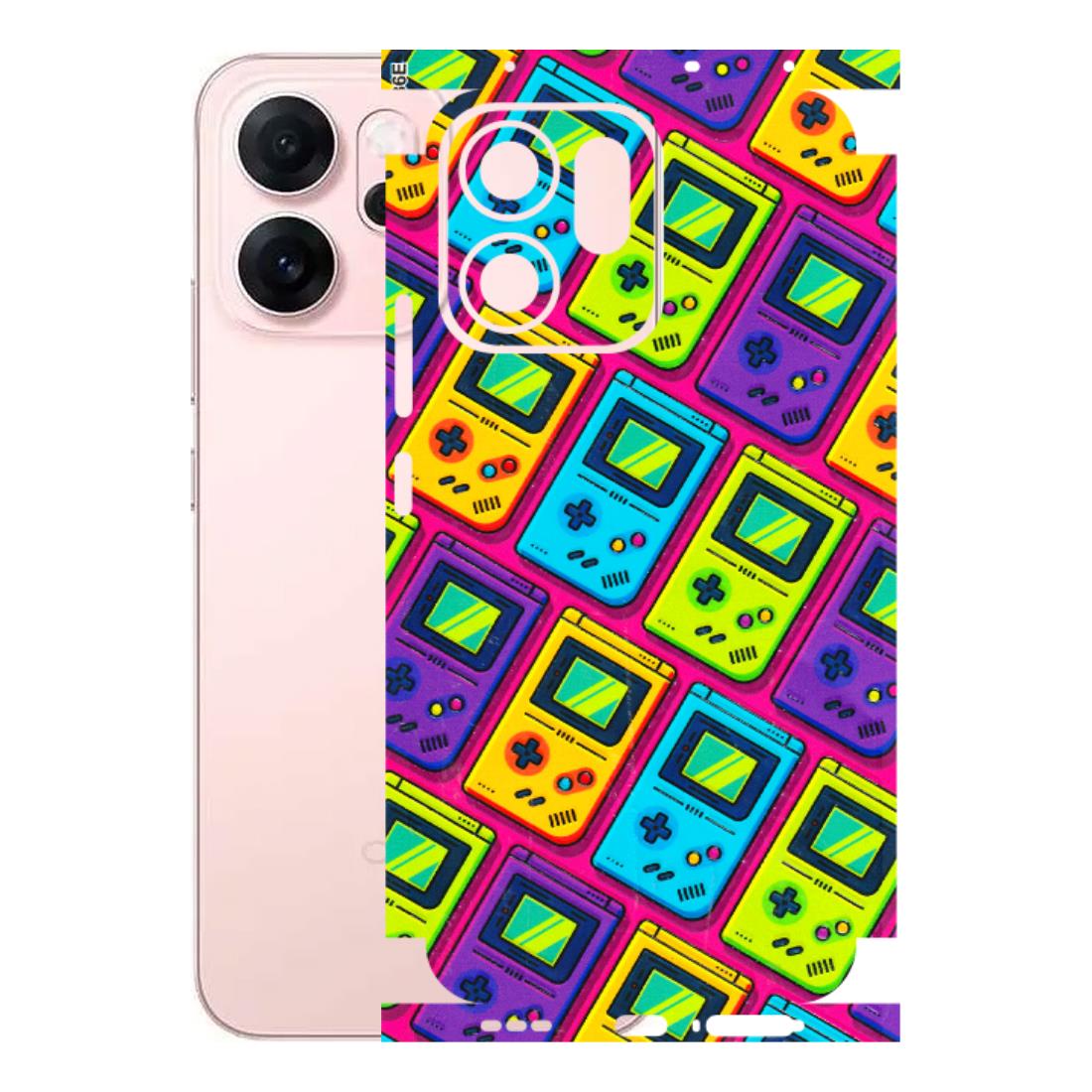 OPPO Phone Skins 2025 (All Models) - Gameboy Colourful Latest - 3D Embossed Finish (L-266) Oppp Reno 14F 5G