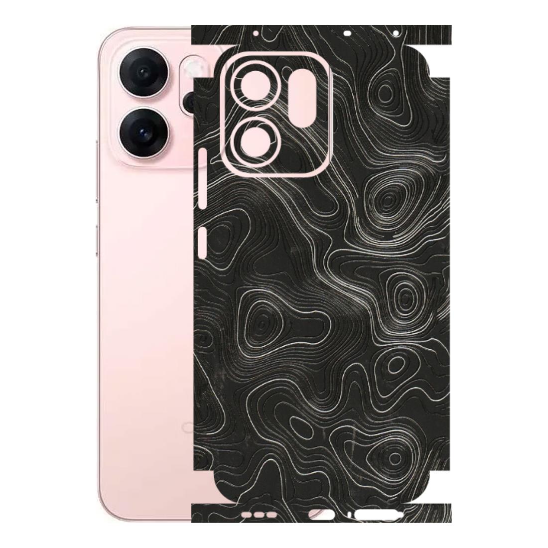 OPPO Phone Skins 2025 (All Models) - Abstract White Line Map Latest - 3D Embossed Finish (L-269) Oppp Reno 14F 5G