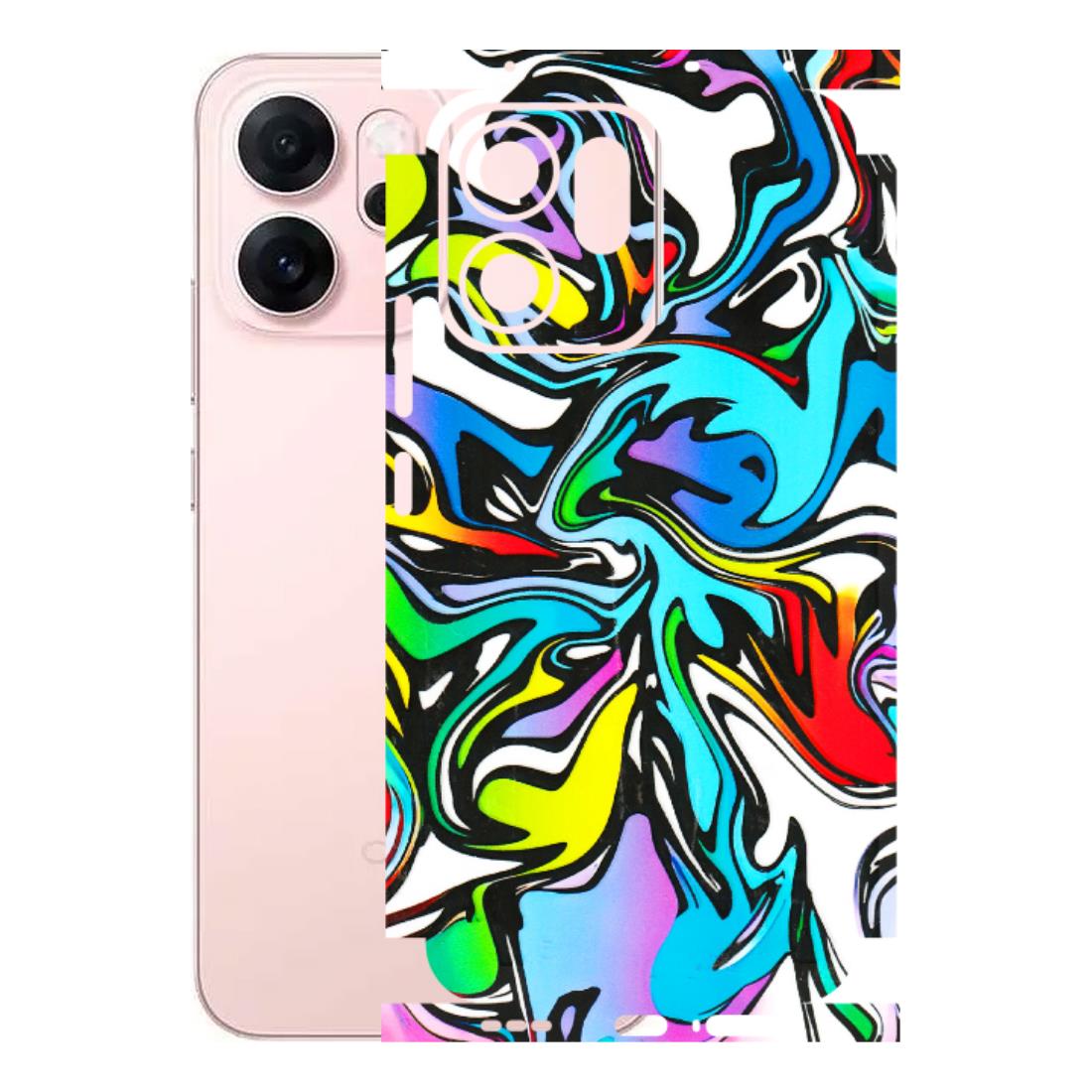 OPPO Phone Skins 2025 (All Models) - Abstract Colour Paints Latest - 3D Embossed Finish (L-271) Oppp Reno 14F 5G