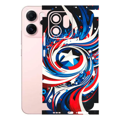 OPPO Phone Skins 2025 (All Models) - Captain America Logo - 3D Embossed Finish (L-307) Oppp Reno 14F 5G