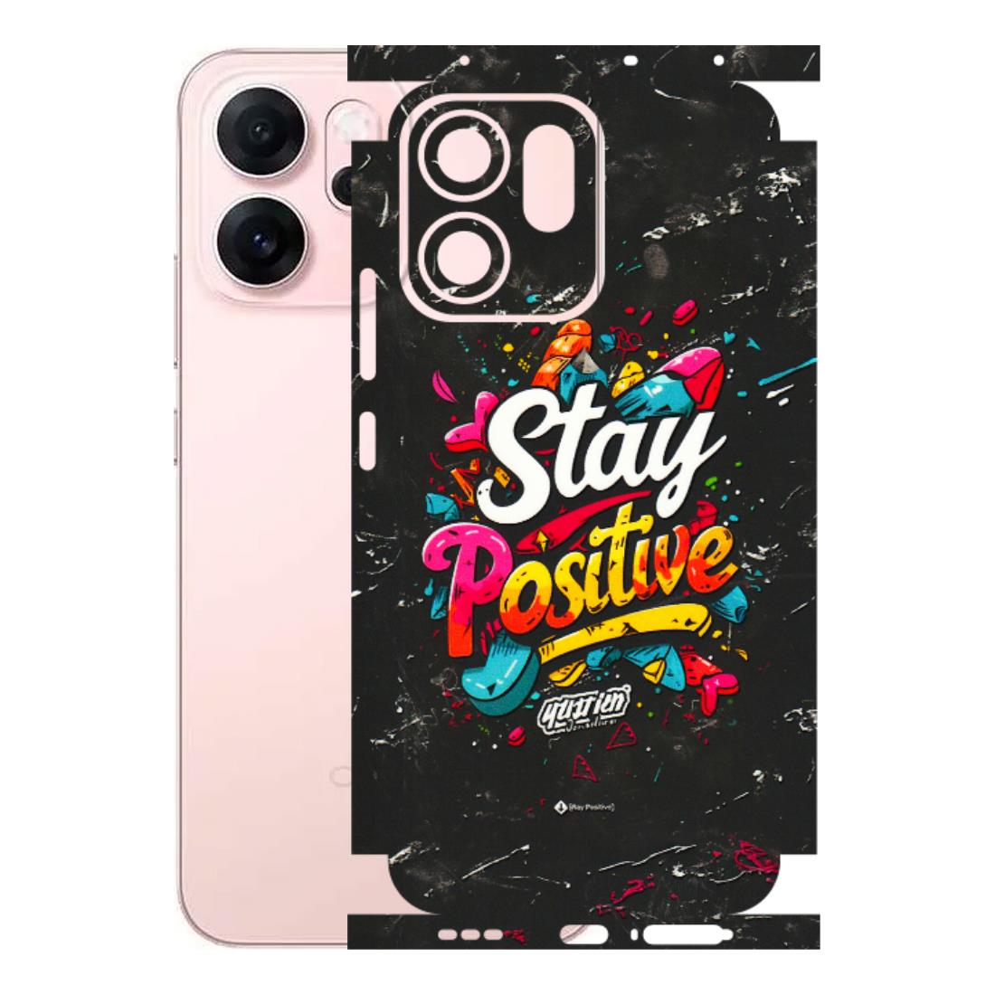 OPPO Phone Skins 2025 (All Models) - Stay Positive Black - 3D Embossed Finish (L-31) Oppp Reno 14F 5G