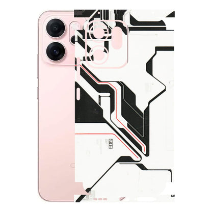 OPPO Phone Skins 2025 (All Models) - White Techy Logo - 3D Embossed Finish (L-312) Oppp Reno 14F 5G