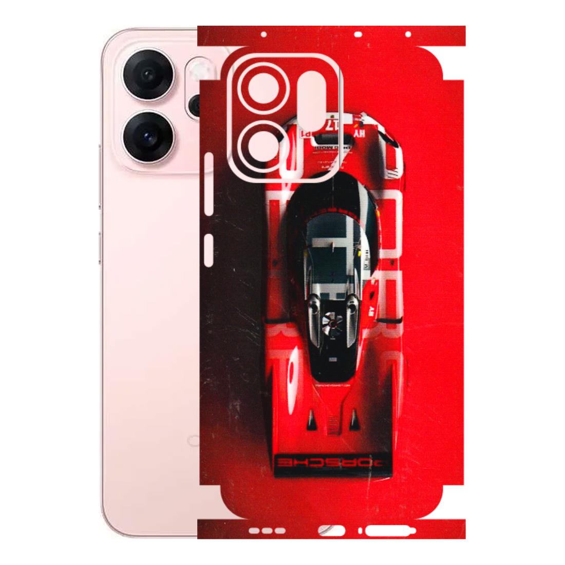 OPPO Phone Skins 2025 (All Models) - Red Porsche Car Logo - 3D Embossed Finish (L-315) Oppp Reno 14F 5G