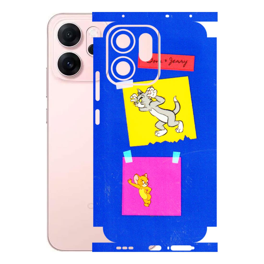 OPPO Phone Skins 2025 (All Models) - Tom N Jerry Sticky Notes - 3D Embossed Finish (L-88) Oppp Reno 14F 5G