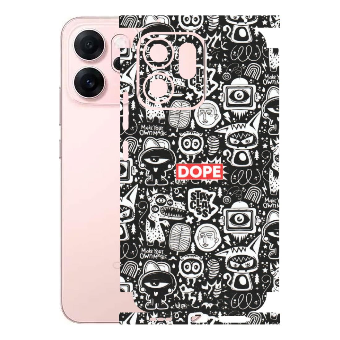 OPPO Phone Skins 2025 (All Models) - Dope Stay Classy Black Doodles - Matte Finish (M-126) Oppp Reno 14F 5G
