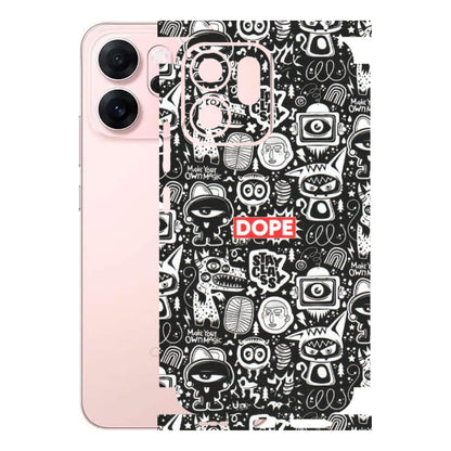 OPPO Phone Skins 2025 (All Models) - Dope Stay Classy Black Doodles - Matte Finish (M-126) Oppp Reno 14F 5G