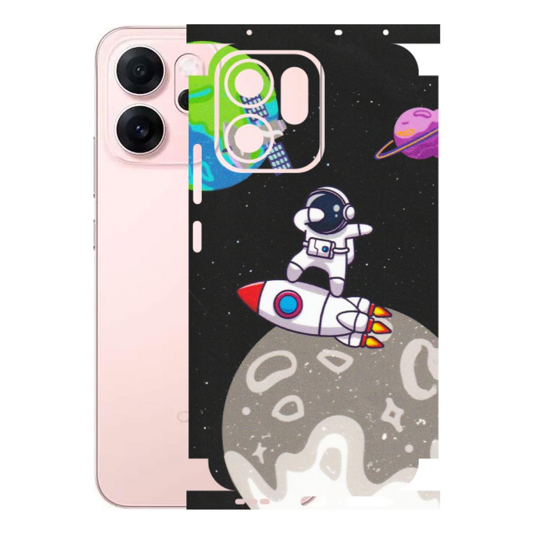 OPPO Phone Skins 2025 (All Models) - Astronaut Vibing Toon Running - Matte Finish (M-39) Oppp Reno 14F 5G