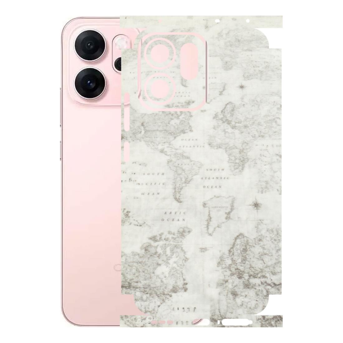 OPPO Phone Skins 2025 (All Models) - World Travel Map - Transparent Finish (T-04) Oppp Reno 14F 5G