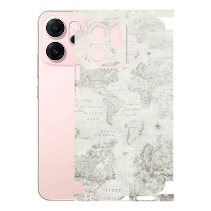 OPPO Phone Skins 2025 (All Models) - World Travel Map - Transparent Finish (T-04) Oppp Reno 14F 5G