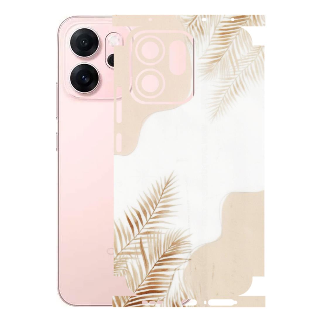 OPPO Phone Skins 2025 (All Models) - Gold Petals Abstract - Transparent Finish (T-08) Oppp Reno 14F 5G
