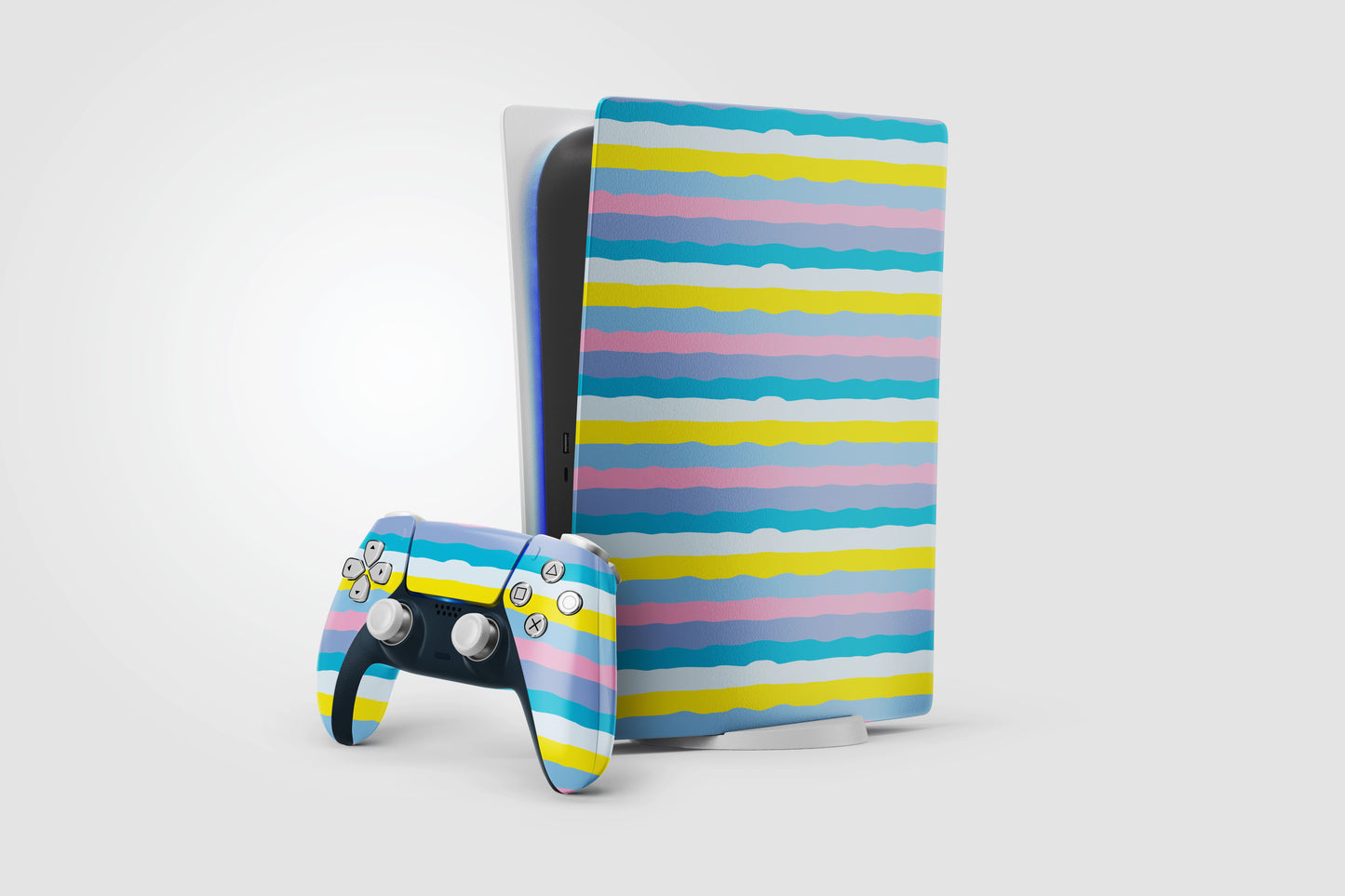 Yellow And Pink Rainbow Pattern Play Station 5 Matte Finish Skin