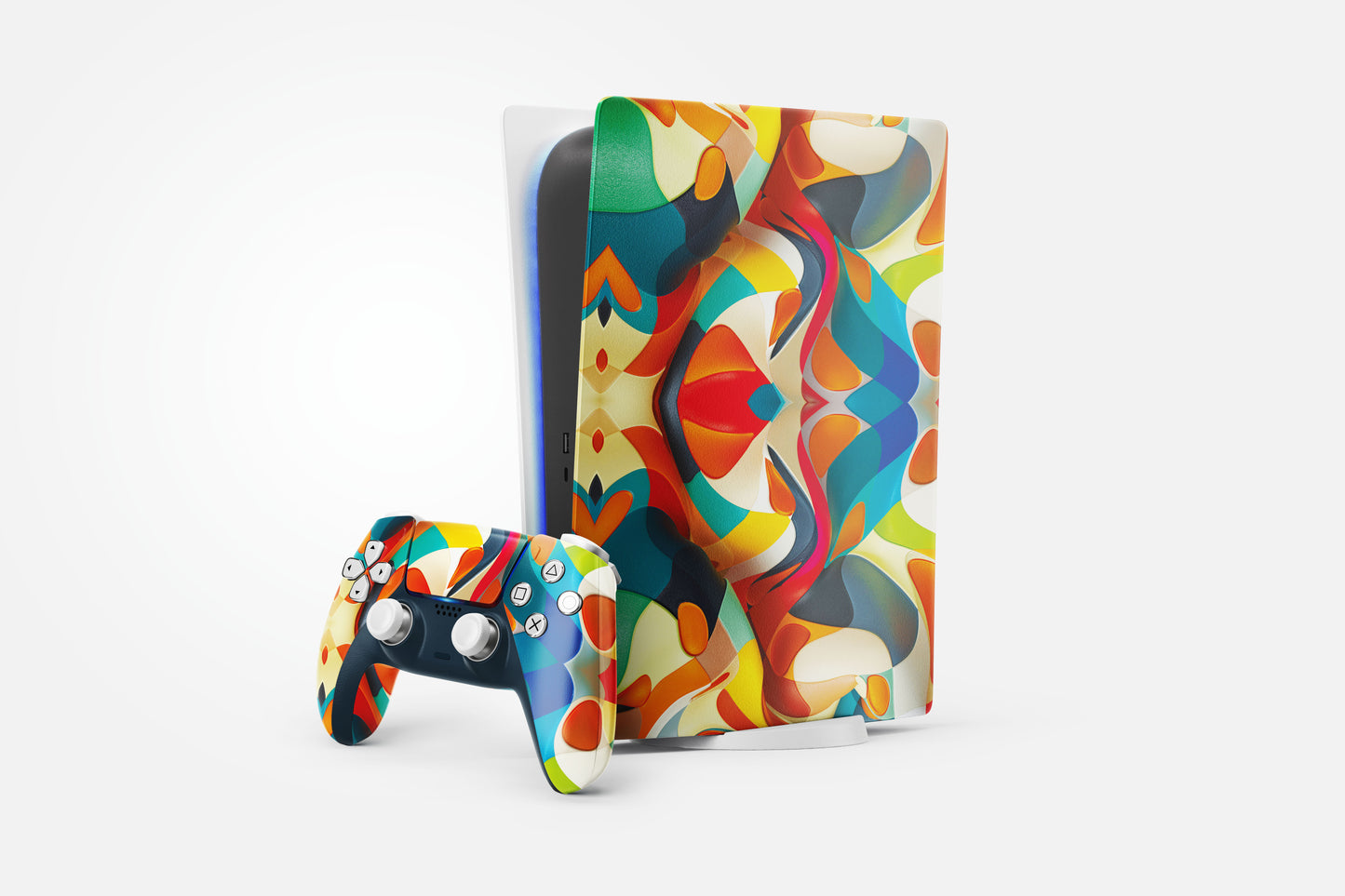 Blue And Orange Paint Design Play Station 5 Matte Finish Skin