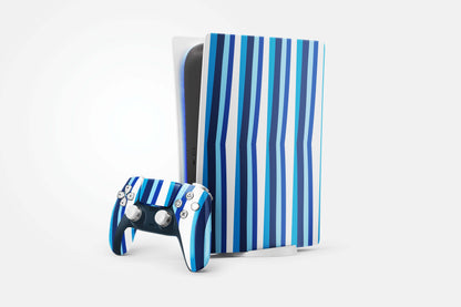 Stylish Blue Abstract Colour Lines Play Station 5 Matte Finish Skin