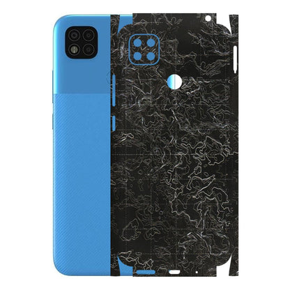 POCO Phone Skins (All Models) - Black map Texture - 3D Embossed Finish (L-201) Poco C31