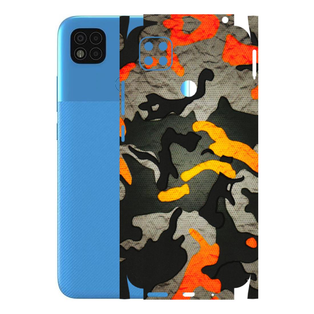 POCO Phone Skins (All Models) - Orange Camouflage - 3D Embossed Finish (L-204) Poco C31