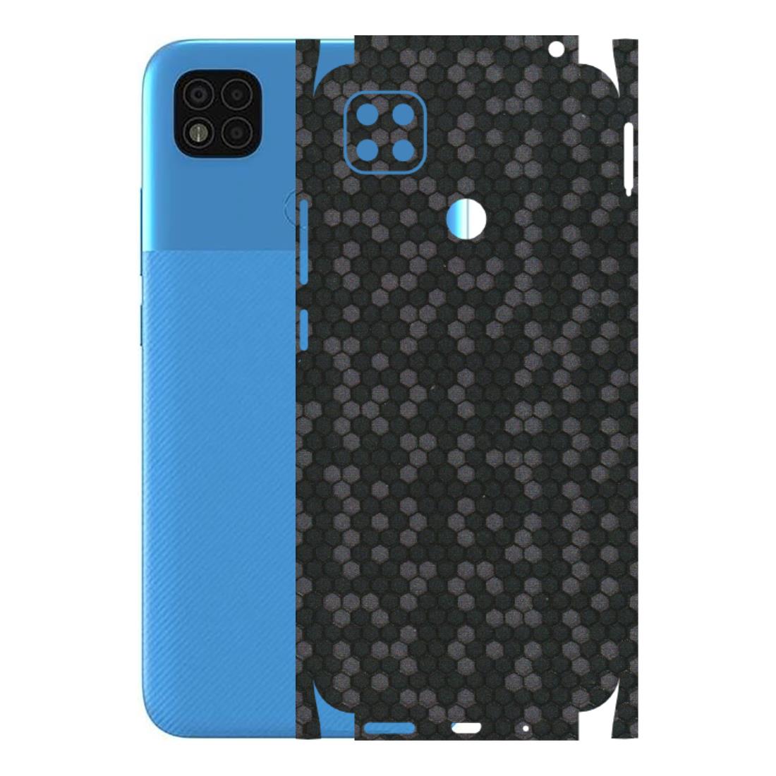 POCO Phone Skins (All Models) - Black Grey Honeycomb Sober - 3D Embossed Finish (L-85) Poco C31
