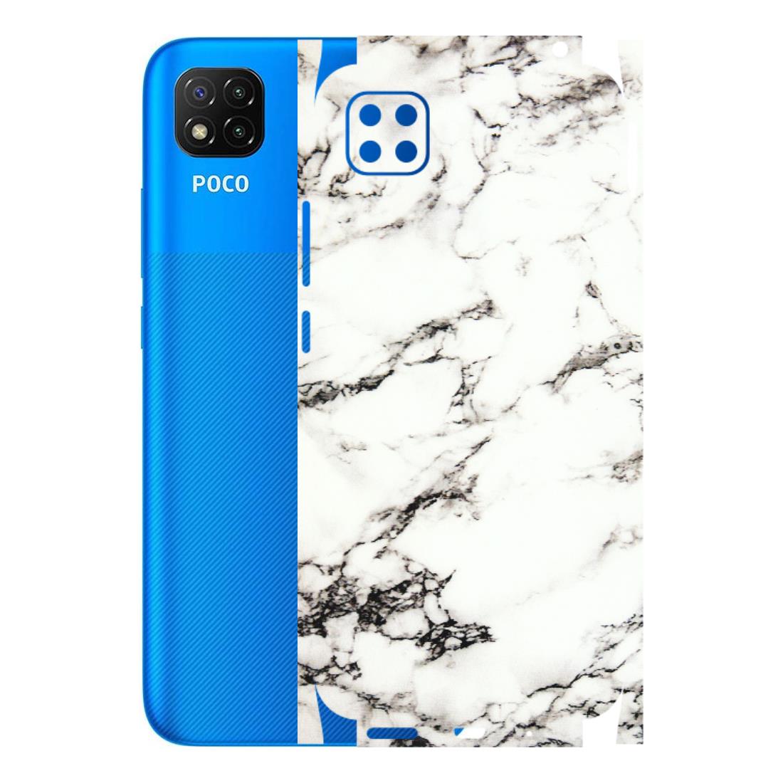 POCO Phone Skins (All Models) - Black and White Marble Texture - 3D Embossed Finish (L-124) Poco C3