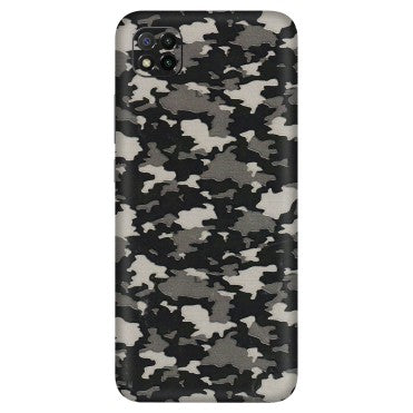 POCO Phone Skins (All Models) - Black/Grey Camoflaunge - 3D Embossed Finish (L-142) Poco C3